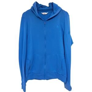 The North Face Hoodie Mens Large Blue Full Zip Fleece Outdoor Jacket